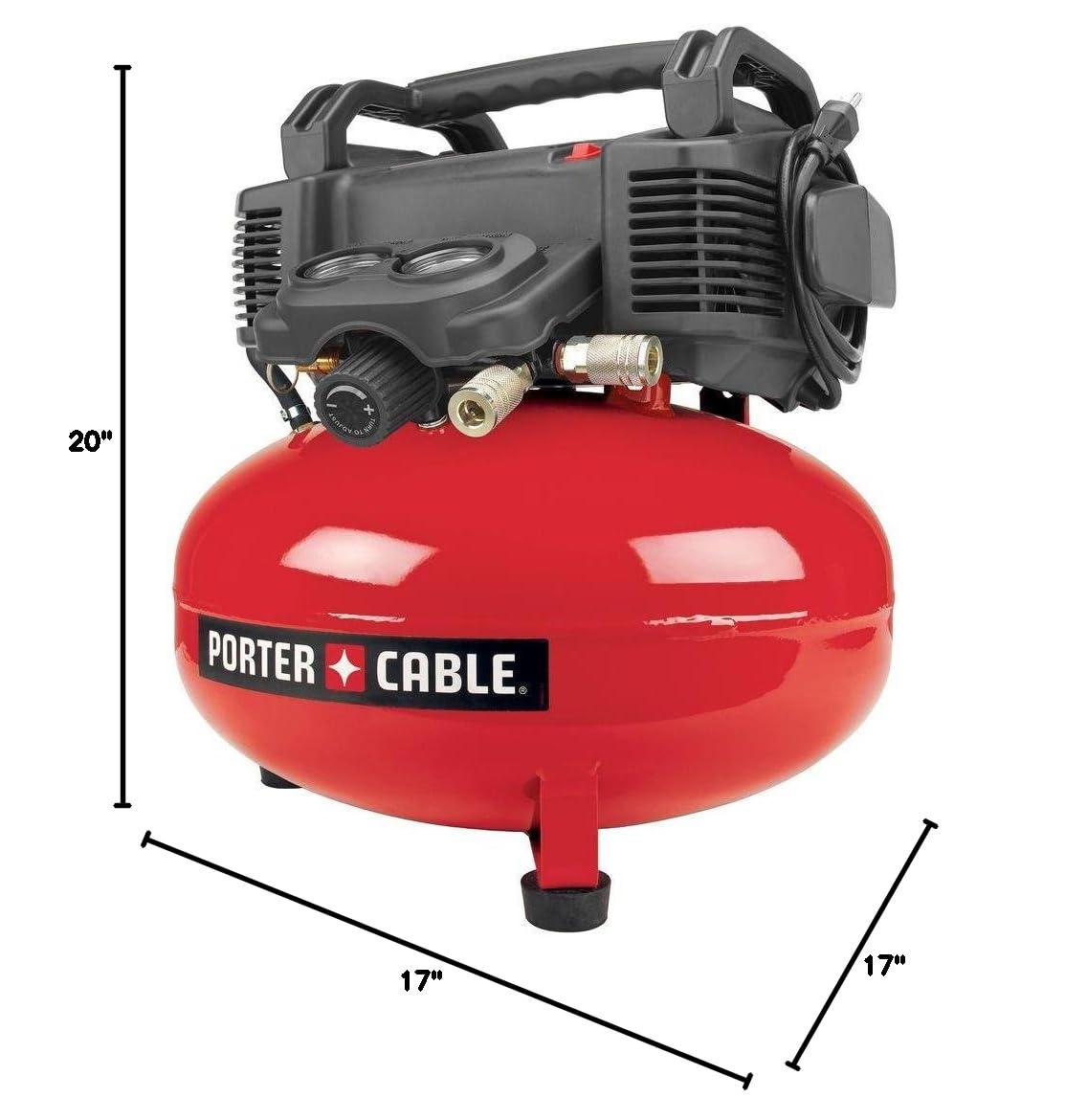 Porter-Cable C2002R 6-Gallon Oil-Free Pancake Air Compressor (Renewed) - Perfect for Nail Guns, Inflating Tires & Home DIY Projects