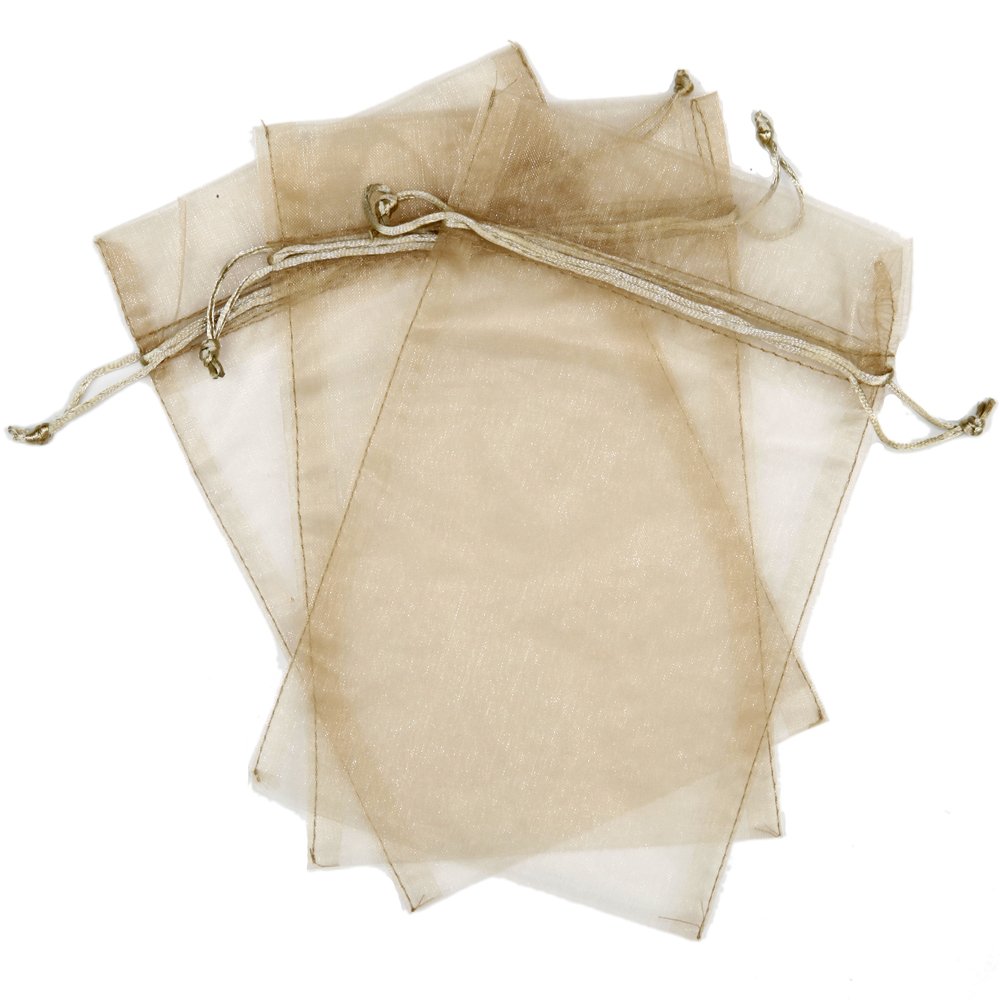30 Pack Tan Beige Organza Gift Bags 5.5