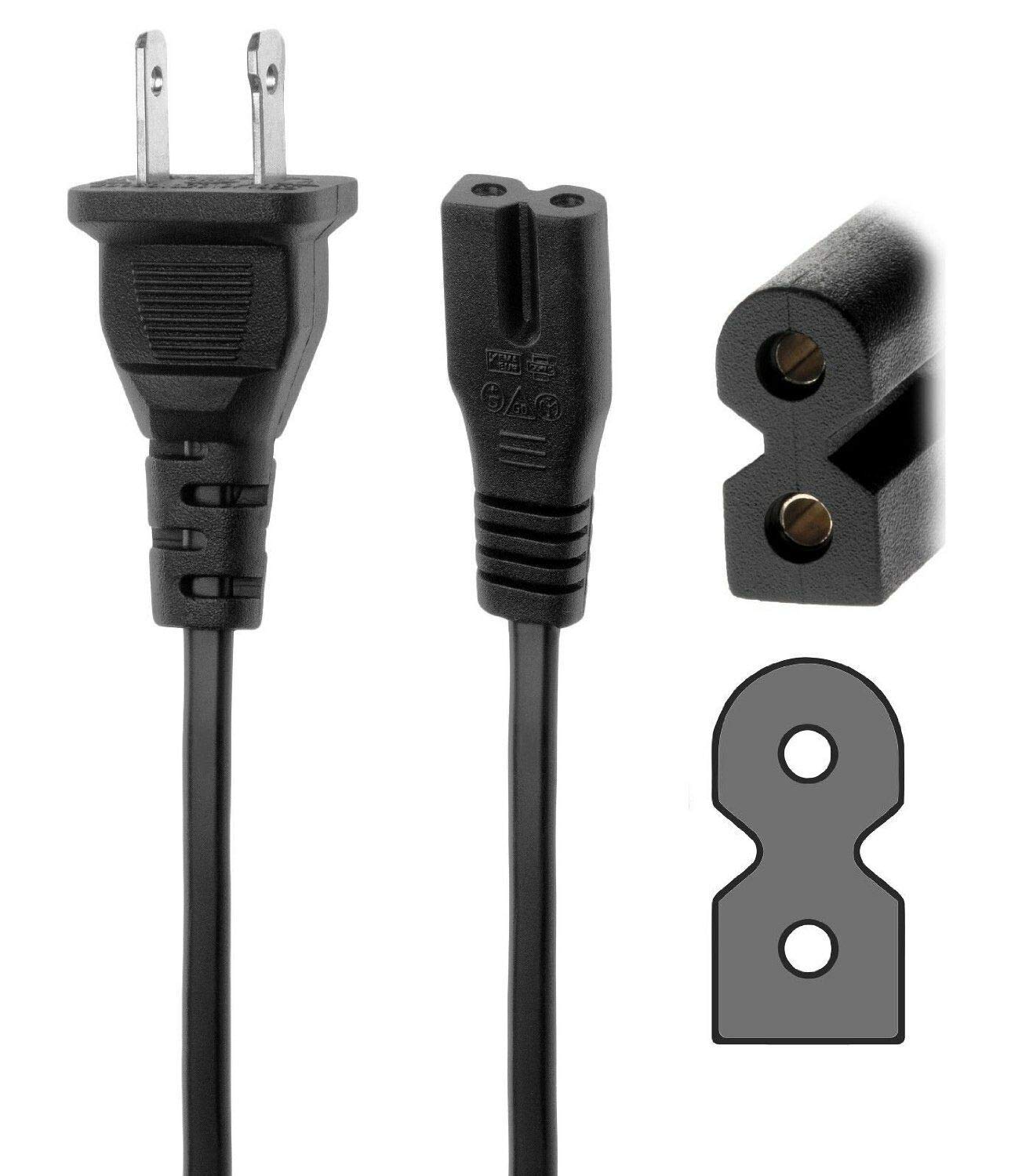 Replacement AC Power Cord Cable Plug for Sony CDP-H3600 CFD Series AM/FM CD Player Boom Box - Compatible with CFD-440, 442, 454, 455, 460, 470, 501, 755, 760, 770 Models - Perfect for Home, Office, or Outdoor Music Entertainment