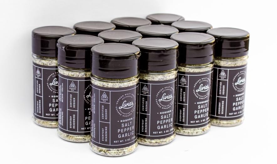 Livia's Award-Winning All-Natural Salt, Pepper & Garlic Seasoning Blend | Kosher, Gluten-Free, Non-GMO SPG Rub | BBQ & Meat Seasoning | 12-Pack (3 Oz Bottles) | Perfect for Grilling, Roasting, Baking & Gift Giving | Party Favors & Gourmet Cooking Essential