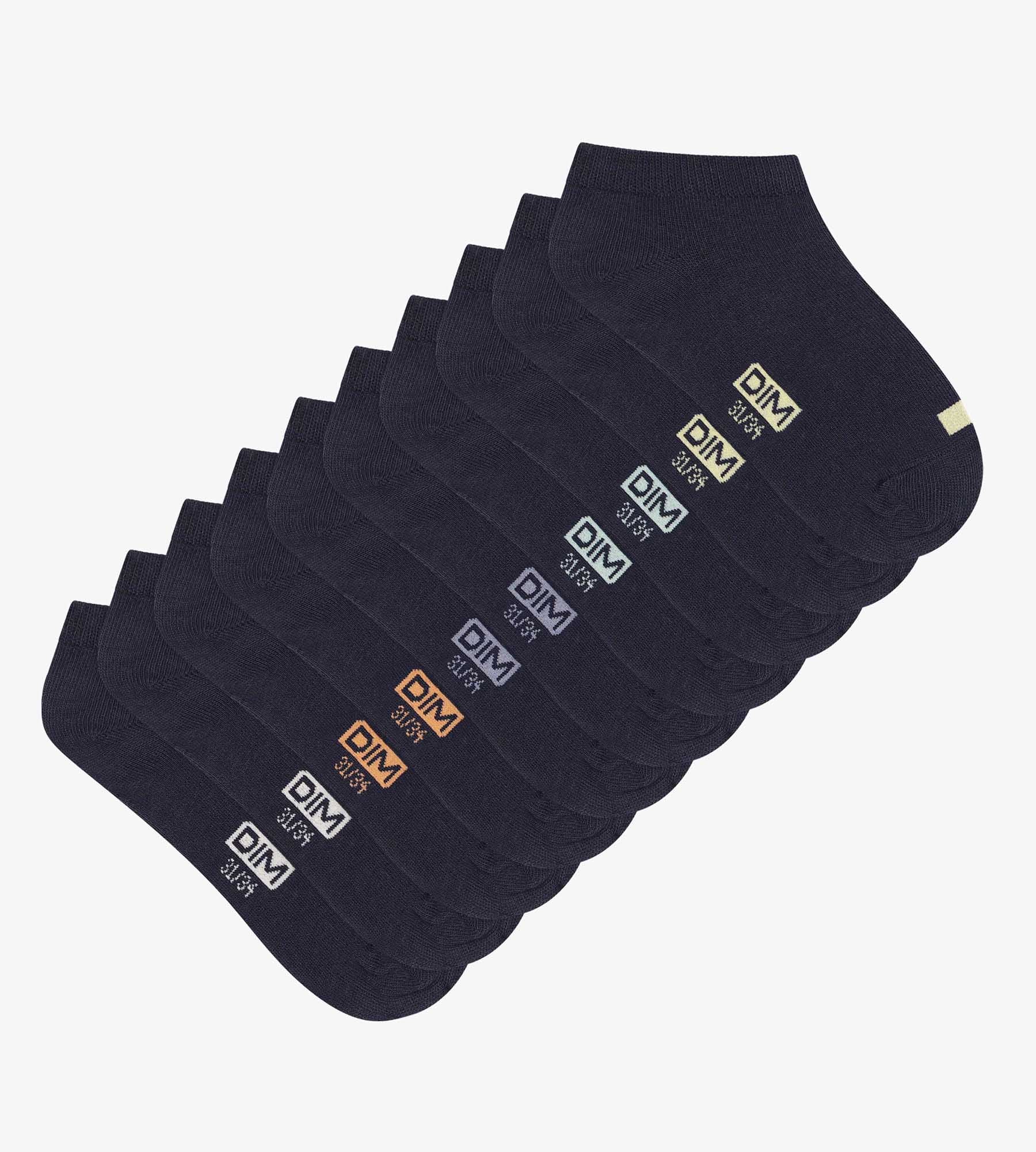 5 Pairs Unisex Cotton Navy Striped Socks - EcoDim - Comfy & Breathable for Daily Wear, Sports & Casual Outfits