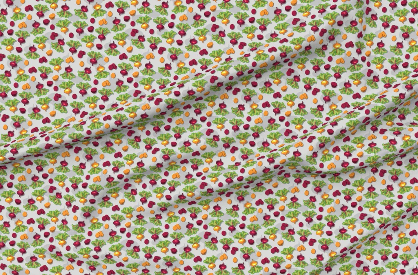 Beets Grey Background Botanical Vegetable Printed Velvet Fabric by The Yard - Upholstery, Home Decor & Apparel Material | Perfect for DIY Curtains, Throw Pillows & Fashion Sewing Projects