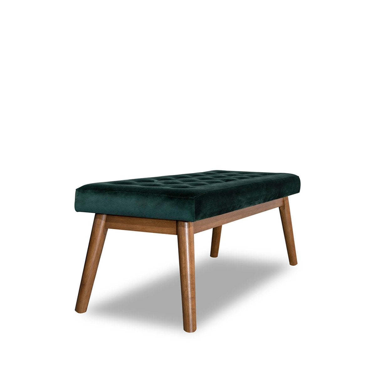 Delilah Modern Bench - Green Velvet Upholstered Entryway Seating for Living Room, Bedroom & Hallway | Stylish & Comfortable Furniture for Home Decor