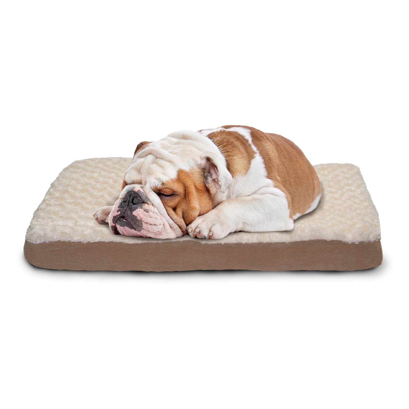 Furhaven Orthopedic Memory Foam Dog Bed for Large & Medium Dogs - Removable Washable Cover, Supports Up to 55 lbs - Ultra Plush Faux Fur & Suede Mattress - Chocolate Brown (Large) - Perfect for Living Room, Bedroom or Crate Comfort