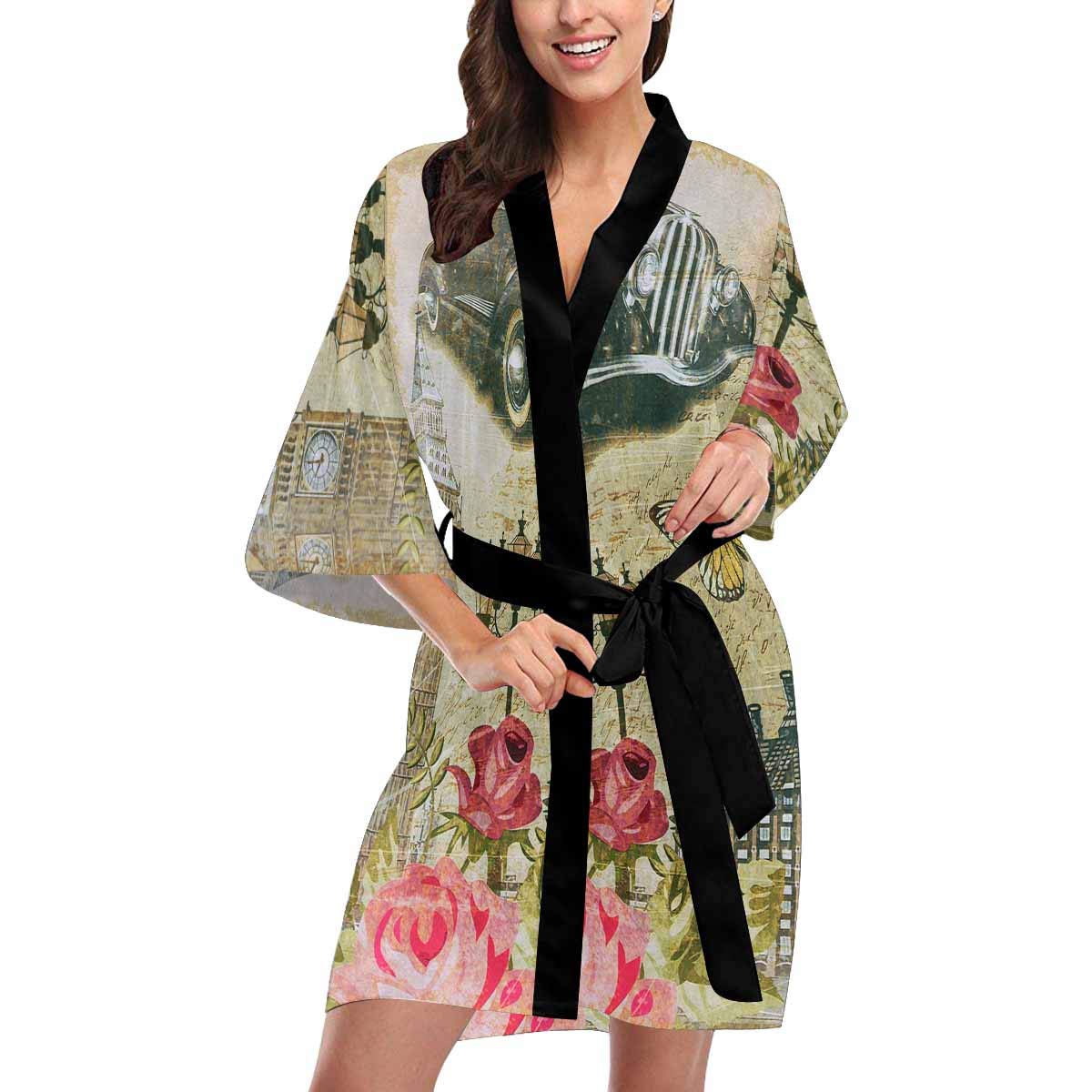 Custom Vintage London Big Ben Kimono Robe - Women's Elegant Beach Cover Up for Weddings, Parties & Special Occasions (XS-2XL) | Perfect for Bridal Shower, Vacation & Summer Outfits