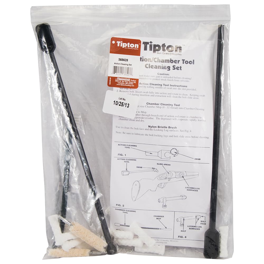 Tipton Gun Cleaning Kit - Professional Action & Chamber Cleaning Tool Set for Rifles, Pistols & Firearms - Perfect for Home, Range & Hunting Maintenance