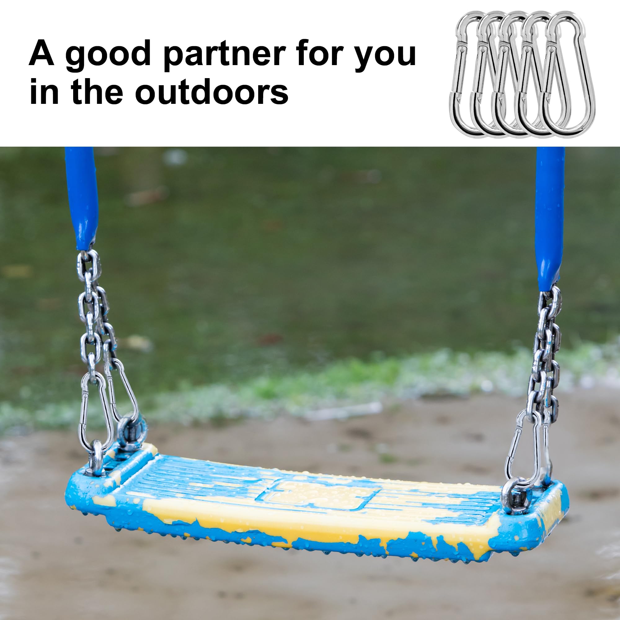 20PCS 4inch Heavy Duty Spring Snap Hook Carabiner Clip - M10 3/8