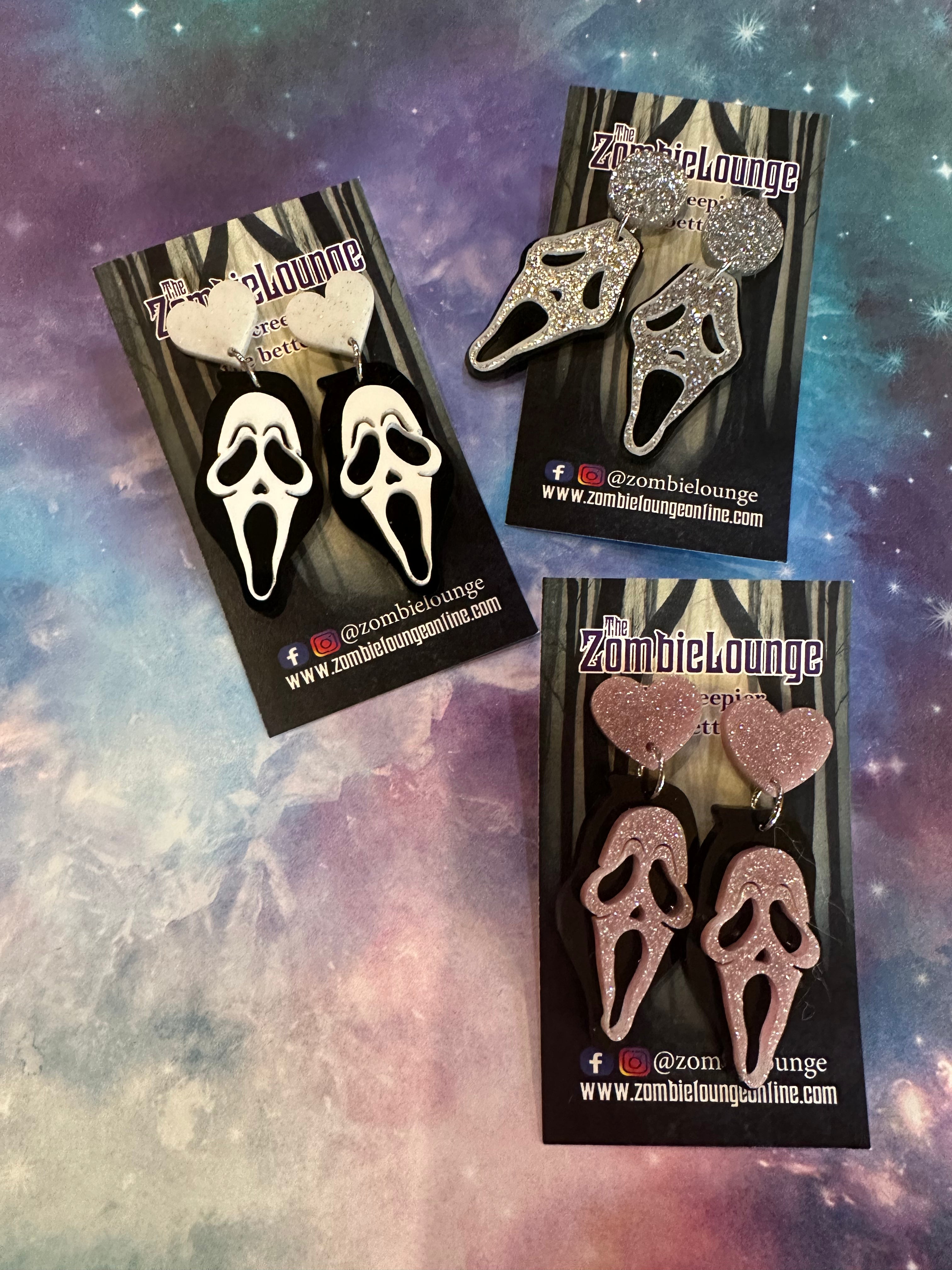 Spooky Ghost Mask Earrings for Women - Halloween Costume Accessories & Gothic Jewelry - Perfect for Cosplay, Parties, and Dark Aesthetic Outfits