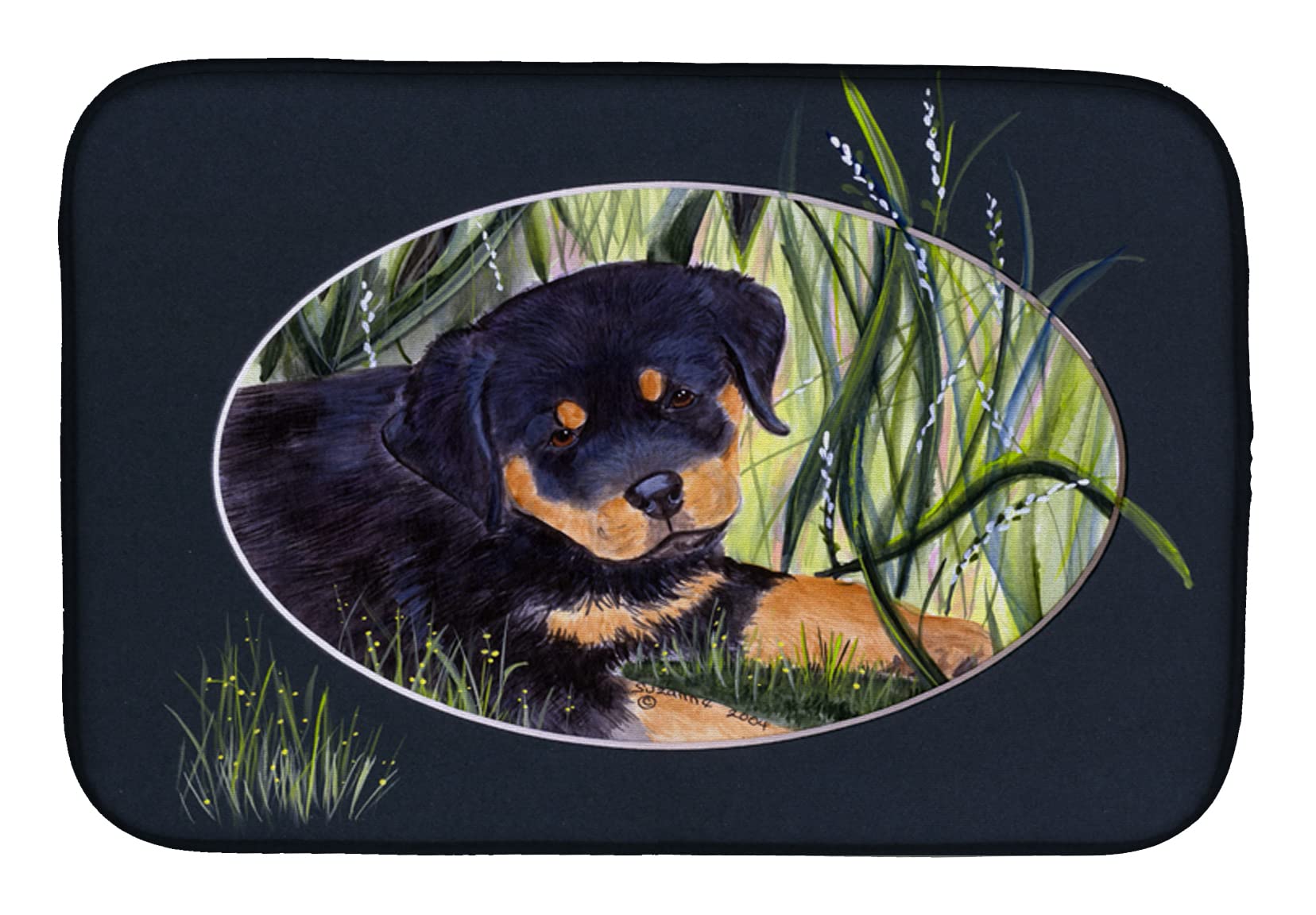Premium Absorbent Rottweiler Dish Drying Mat - 14