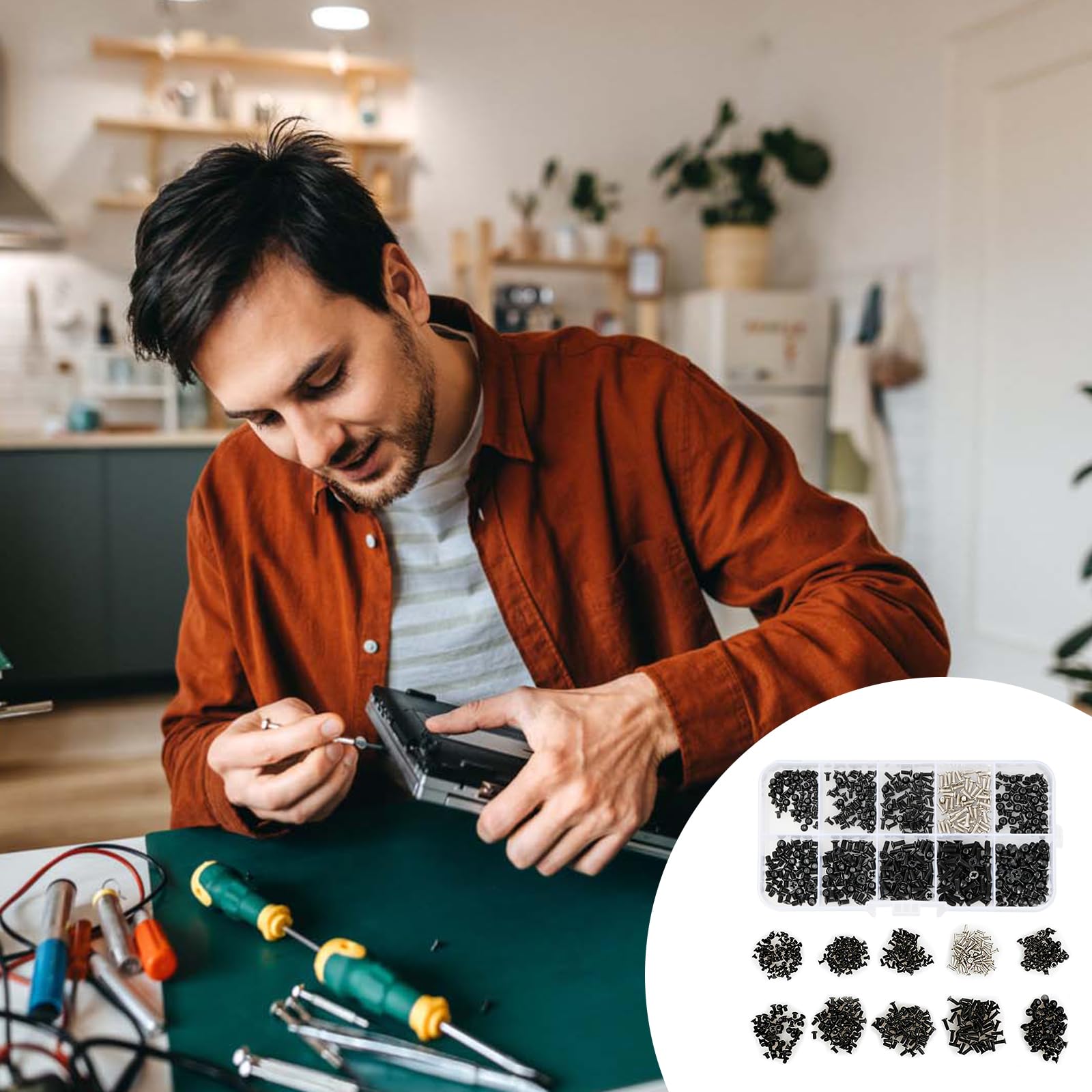 Homirty 500 Pcs Computer Screw Set - PC Motherboard Standoffs, Hard Drive & Laptop Screws Kit for Computer Repair & Upgrades | Perfect for DIY PC Builds, Case Modifications & Hardware Maintenance