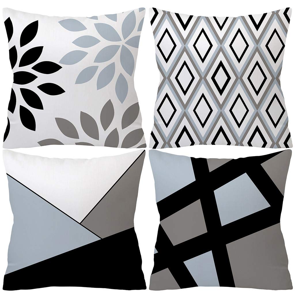 Arystk Fashion Gray Pillow Case - Soft Sofa, Car, and Waist Throw Cushion Cover - Home Decor for Living Room, Bedroom & Travel