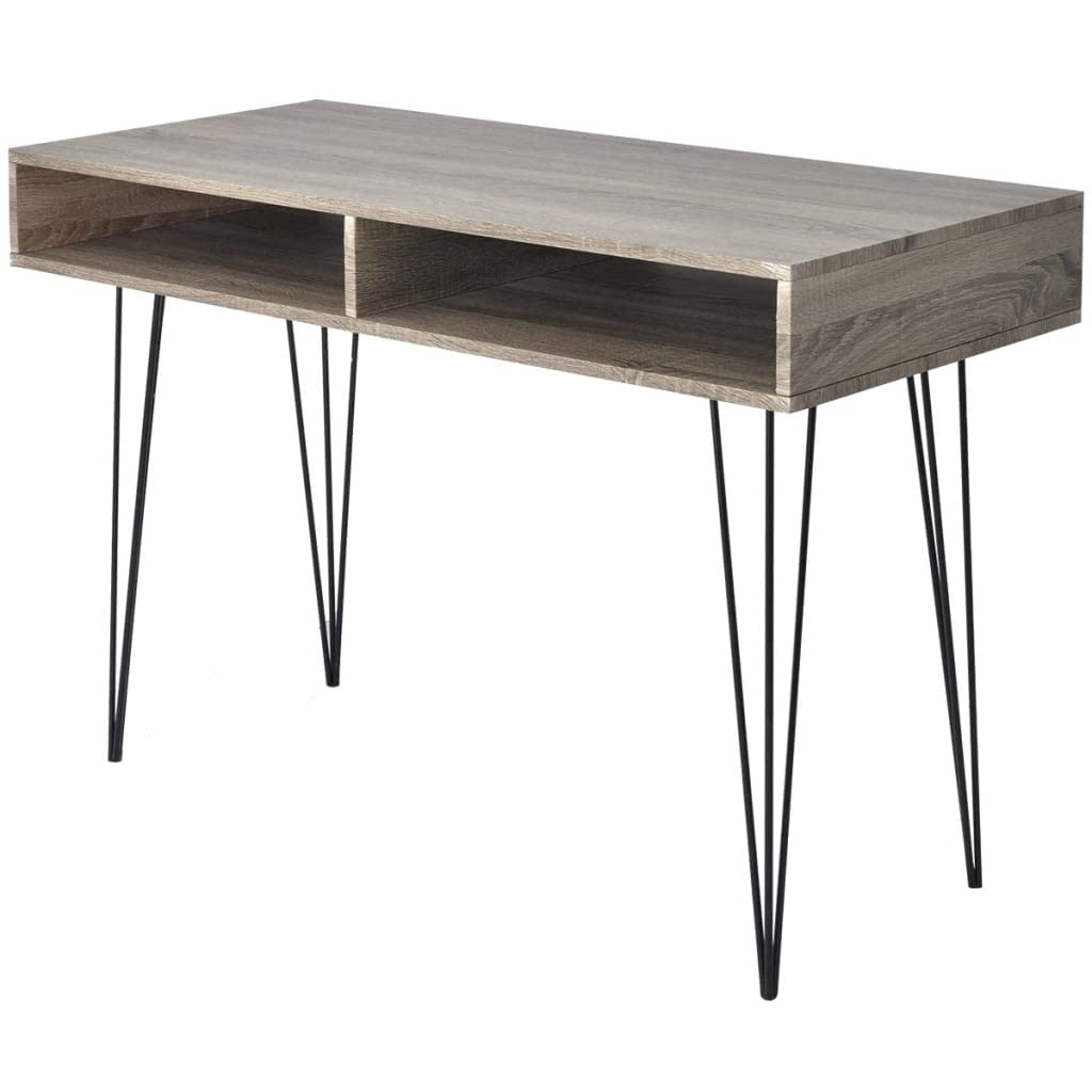 Estink Home Office Desk with Storage Shelf & 2 Pen Compartments - Sturdy Metal Legs Laptop Workstation for Small Spaces | Perfect for Remote Work, Study & Home Office Organization