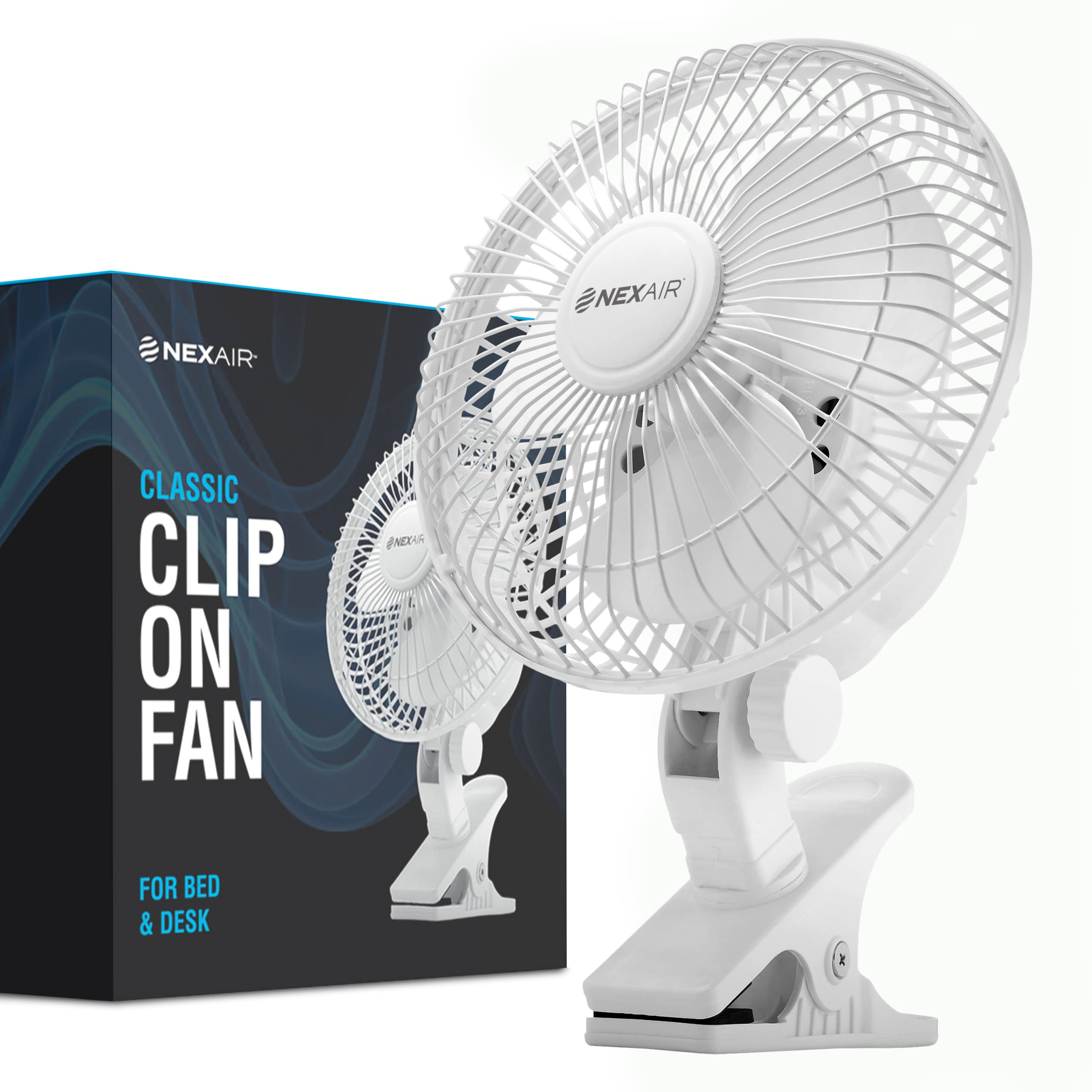 6-Inch Clip on Fan with 360° Rotation - 2 Speed Portable Air-Cooling Desk Fan with Strong Clamp | Quiet, Durable Material | Perfect for Bedroom, Office, Living Room, Dorm, Study & Outdoor Camping