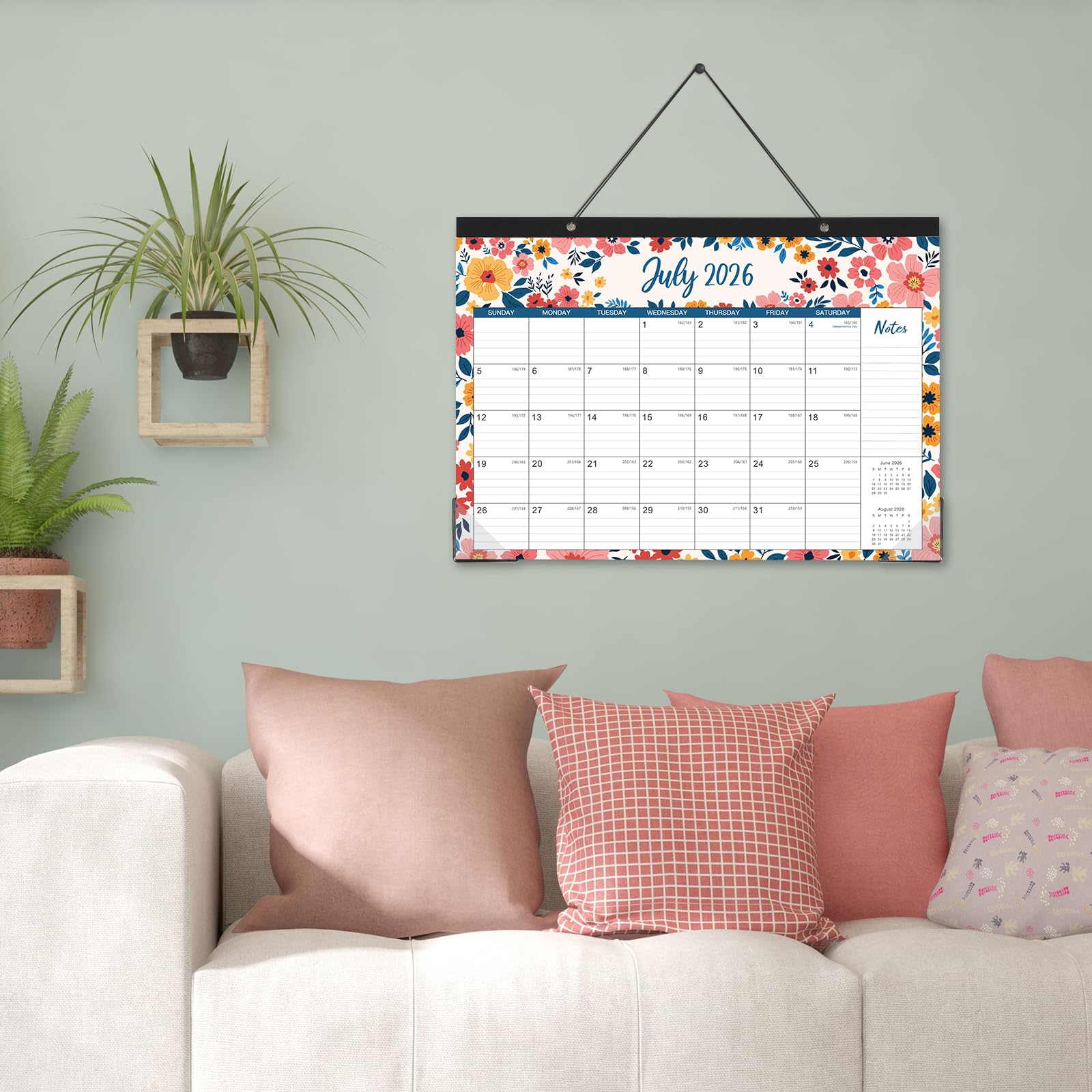 2025-2026 18-Month Desk Calendar (July 2025 - December 2026) | Large 17