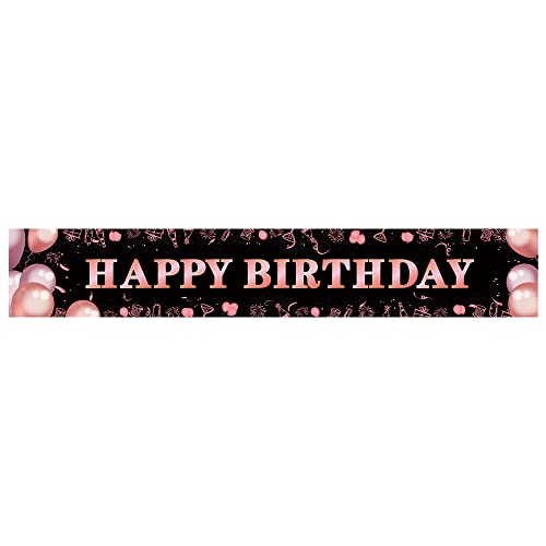 Happy Birthday Banner Rose Gold