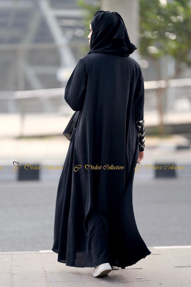 Elegant Maysoon Embroidered Abaya Dress for Women - Modest Islamic Prayer Dress & Special Occasion Wear - Perfect for Eid, Ramadan, and Mosque Attire