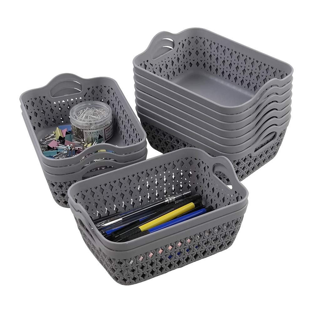 12-Pack Mini Plastic Storage Basket Trays - Organize Small Items, Jewelry, Office Supplies & Crafts - Perfect for Home, Office & DIY Projects