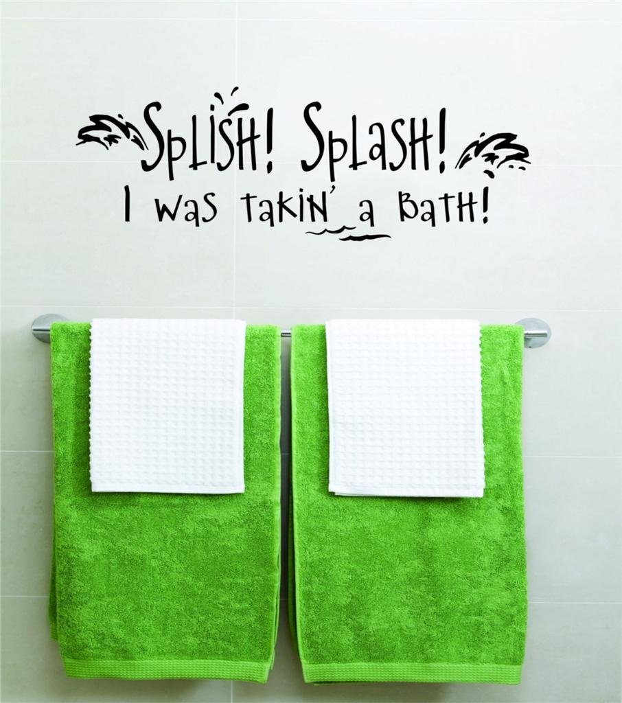 Splish Splash Picture Art Vinyl Wall Decal - 24 Color Options for Living Room & Home Decor - Waterproof Removable Sticker for Bedroom, Nursery, Office