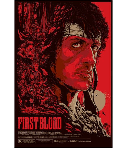 First Blood Ken Taylor Movie Poster - Vintage Action Film Art Print for Home Theater & Man Cave Decor