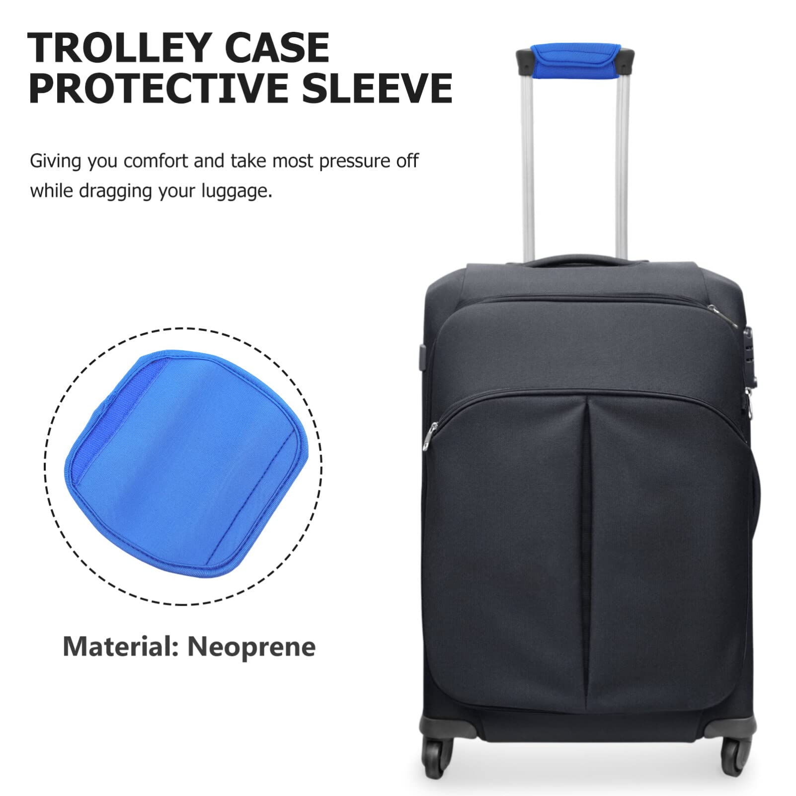 POPETPOP Neoprene Luggage Handle Covers - Soft Travel Suitcase Handle Wraps for Women, Non-Slip Grip Protectors with Unique Design - Perfect for Airplane, Train & Business Trips