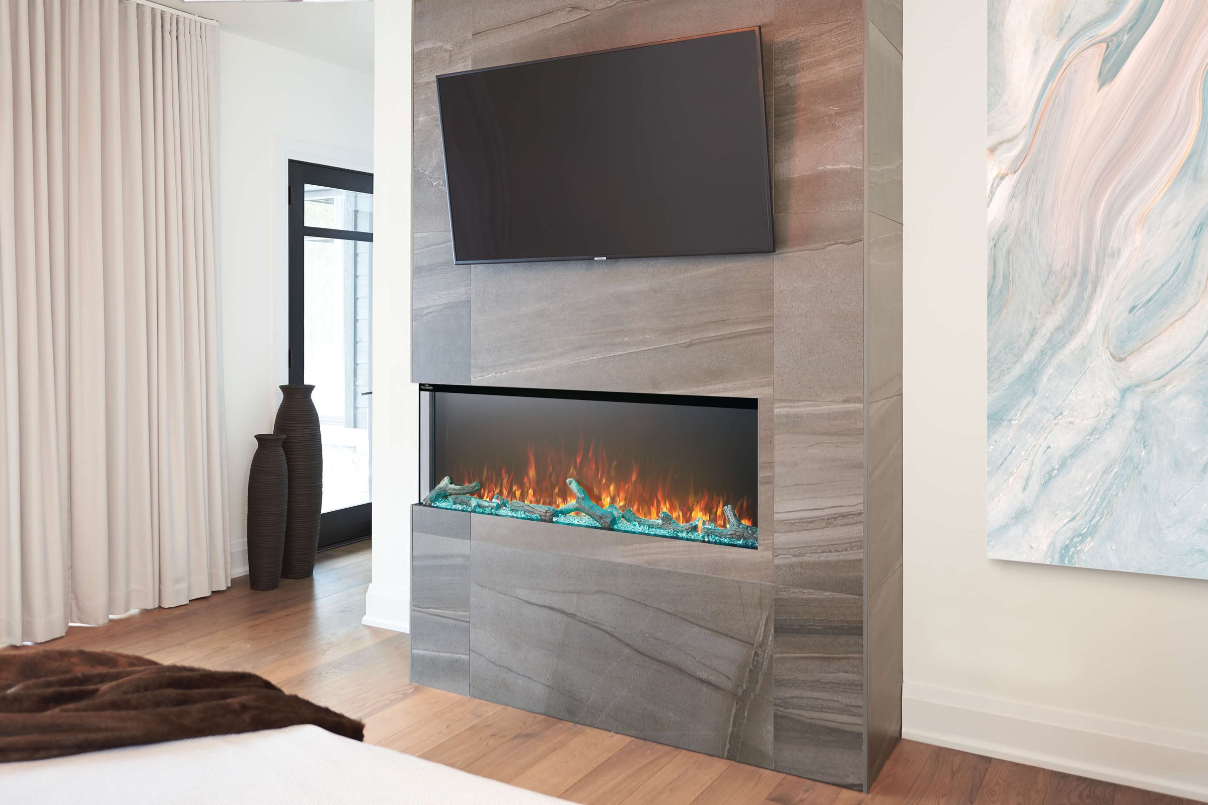 Napoleon Trivista Primis 50-Inch Built-In Electric Fireplace - 3-Sided or 2-Sided Viewing Options - Perfect for Living Rooms, Bedrooms & Home Theaters
