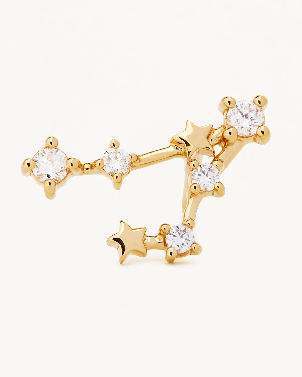 14K Solid Gold Starry Night Zodiac Constellation Diamond Earrings for Pisces - Elegant Celestial Jewelry for Birthdays, Anniversaries & Special Occasions