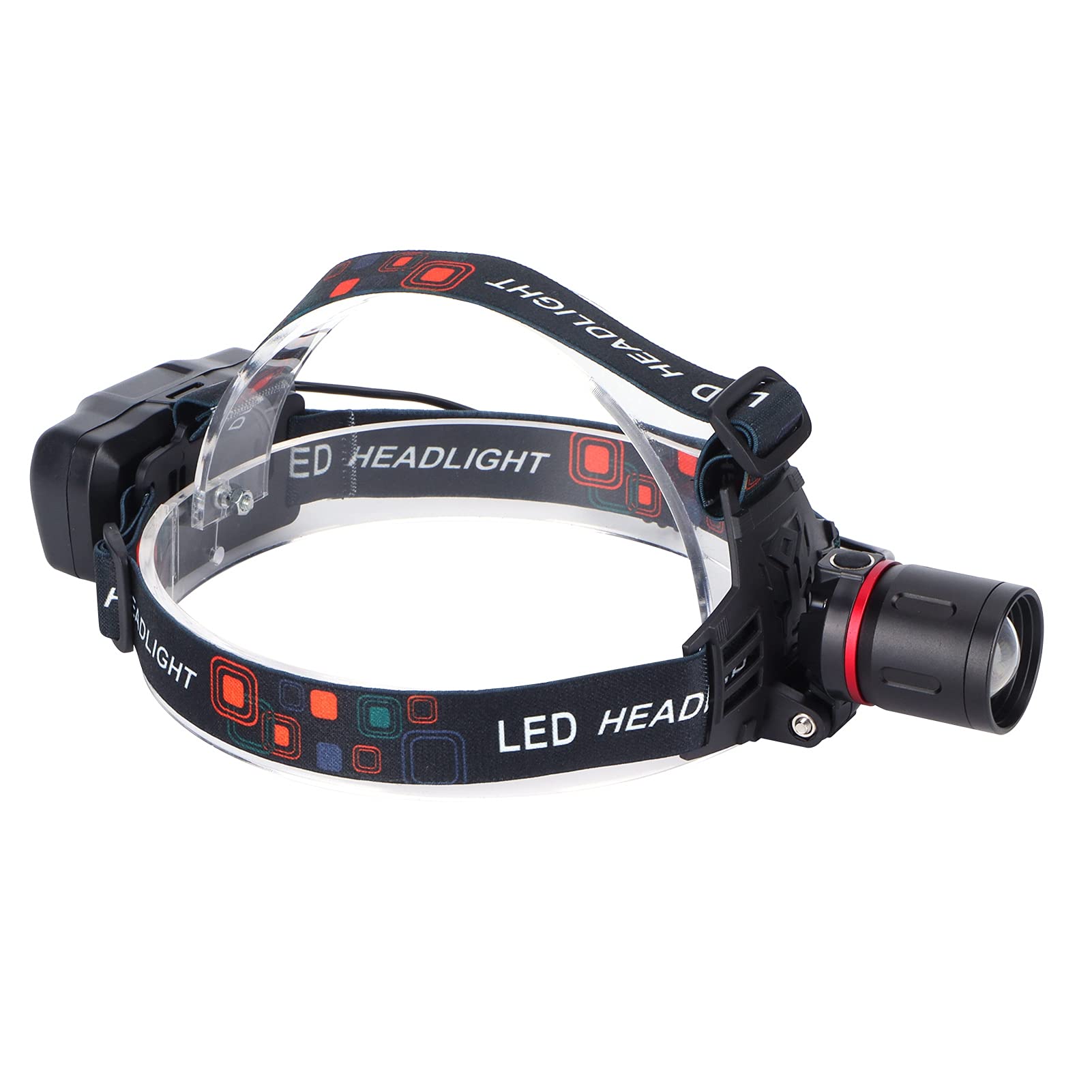 LED Headlamp with Red Light - Rechargeable Night Headlight for Camping, Hiking & Outdoor Adventures - Hands-Free Lighting for Night Running, Fishing & Emergency Use