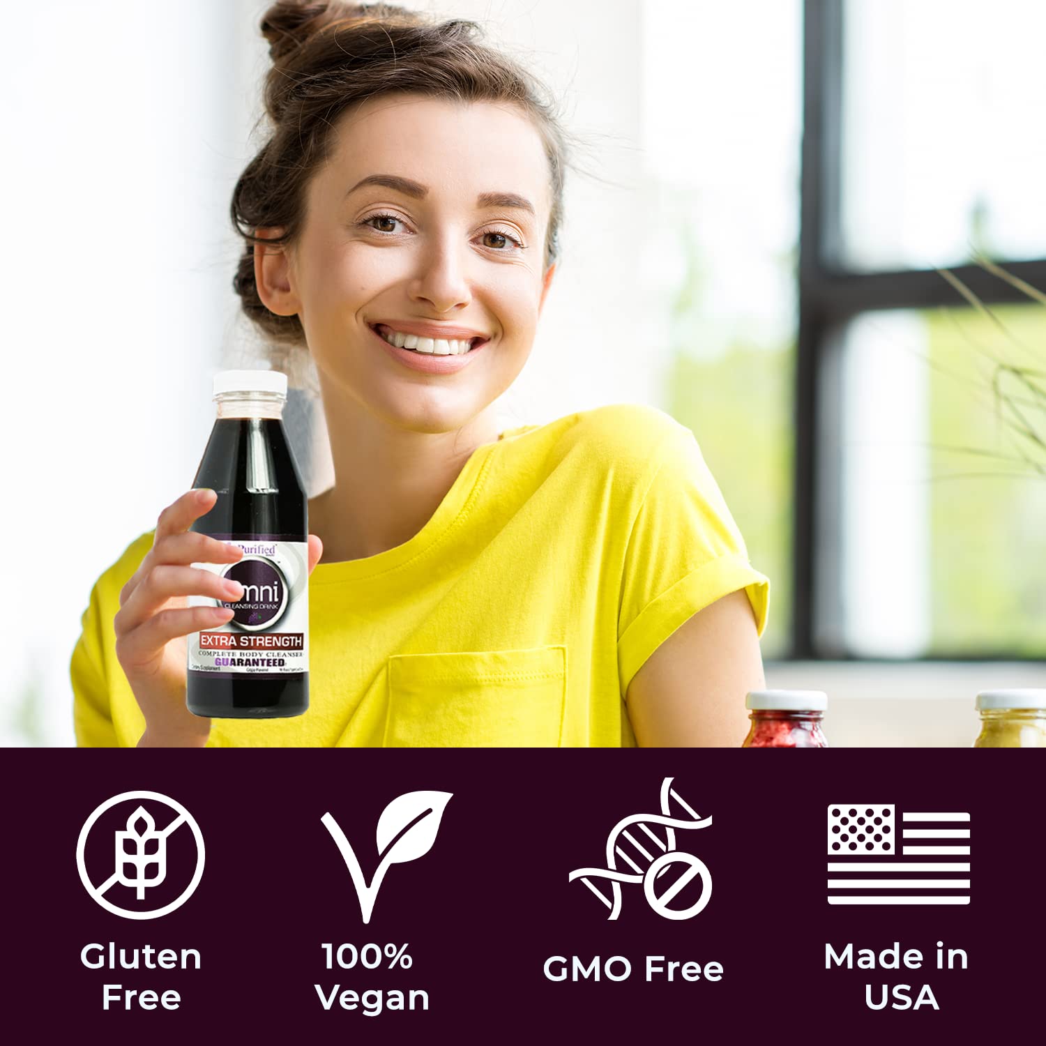 **Omni Detox Cleanse Drink - Natural Grape Flavor Whole Body Detox Juice - 16 oz Two Pack - Vitamins & Minerals Enriched for Quick Cleanse - Perfect for Post-Workout, Weight Loss & Liver Support**