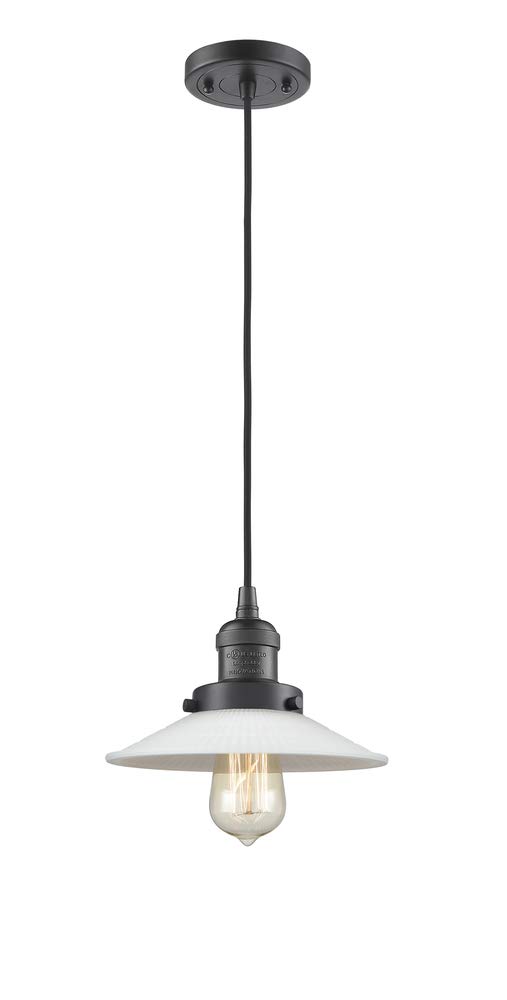 Innovations 201C-OB-G1 Oil Rubbed Bronze Mini Pendant Light Fixture - Single Bulb Hanging Light for Kitchen Island, Dining Room, or Entryway