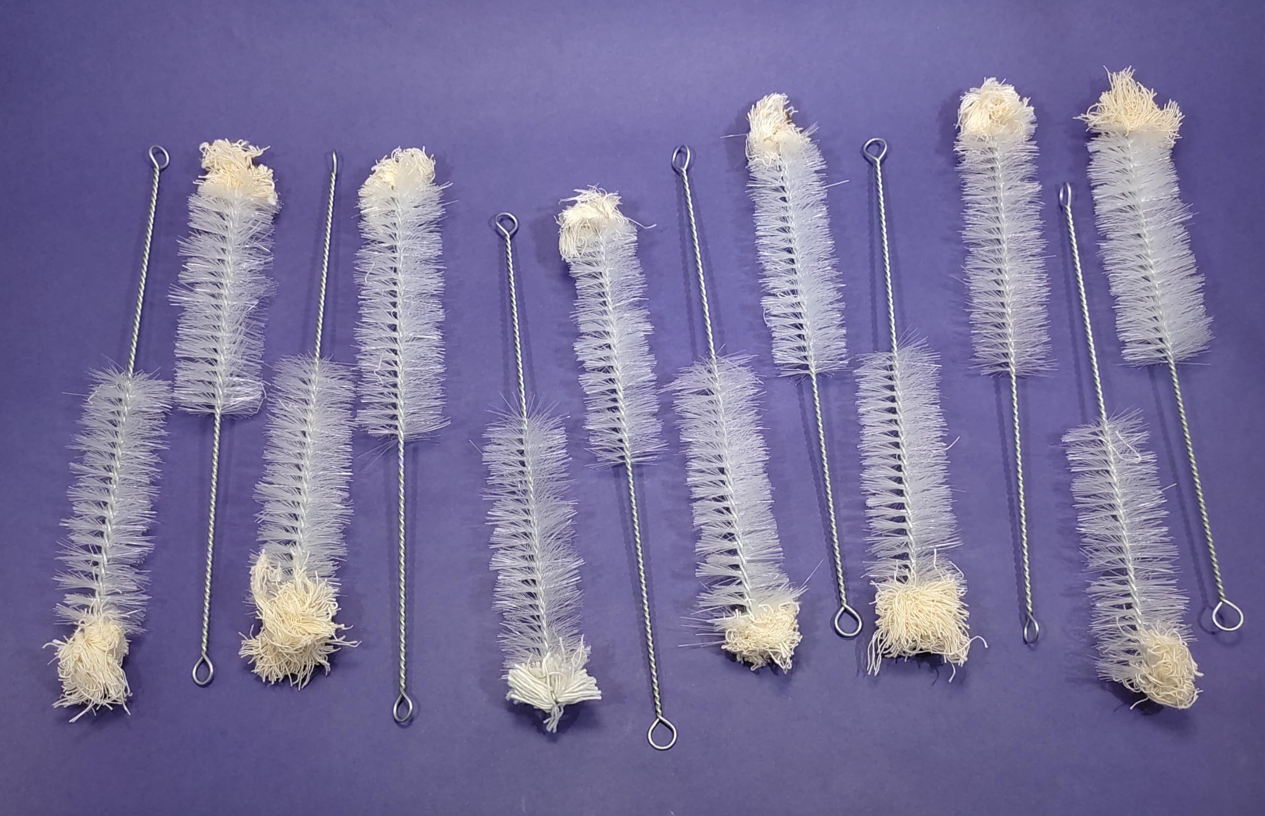 **12-Pack 8-Inch Laboratory Test Tube Brushes - Durable Cleaning Brushes for Test Tubes, Beakers & Glassware - Ideal for Science Labs, Schools & Home Experiments**