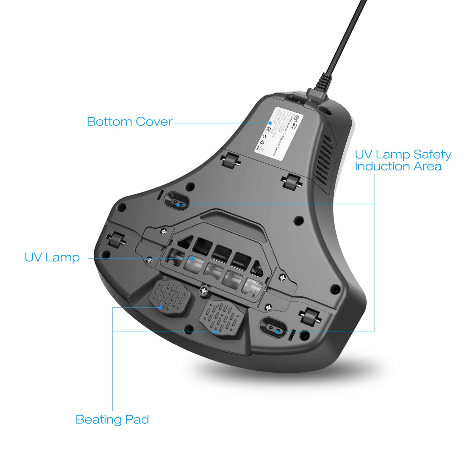 Housmile Powerful 13KPa Bed Vacuum Cleaner with UV Light & Roller Brush - Handheld Mattress Cleaner for Beds, Pillows, Sofas, Carpets & Fabric Surfaces - Perfect for Allergy Relief & Deep Cleaning Pet Hair, Dust Mites & Debris
