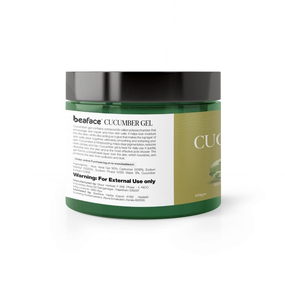 Beaface Skin Care Combo Pack - Cucumber Gel 100g & Papaya Gel 100g (2-Piece Set) | Hydrating & Brightening Face Treatment for Dry & Dull Skin | Perfect for Daily Skincare Routine & Spa Days