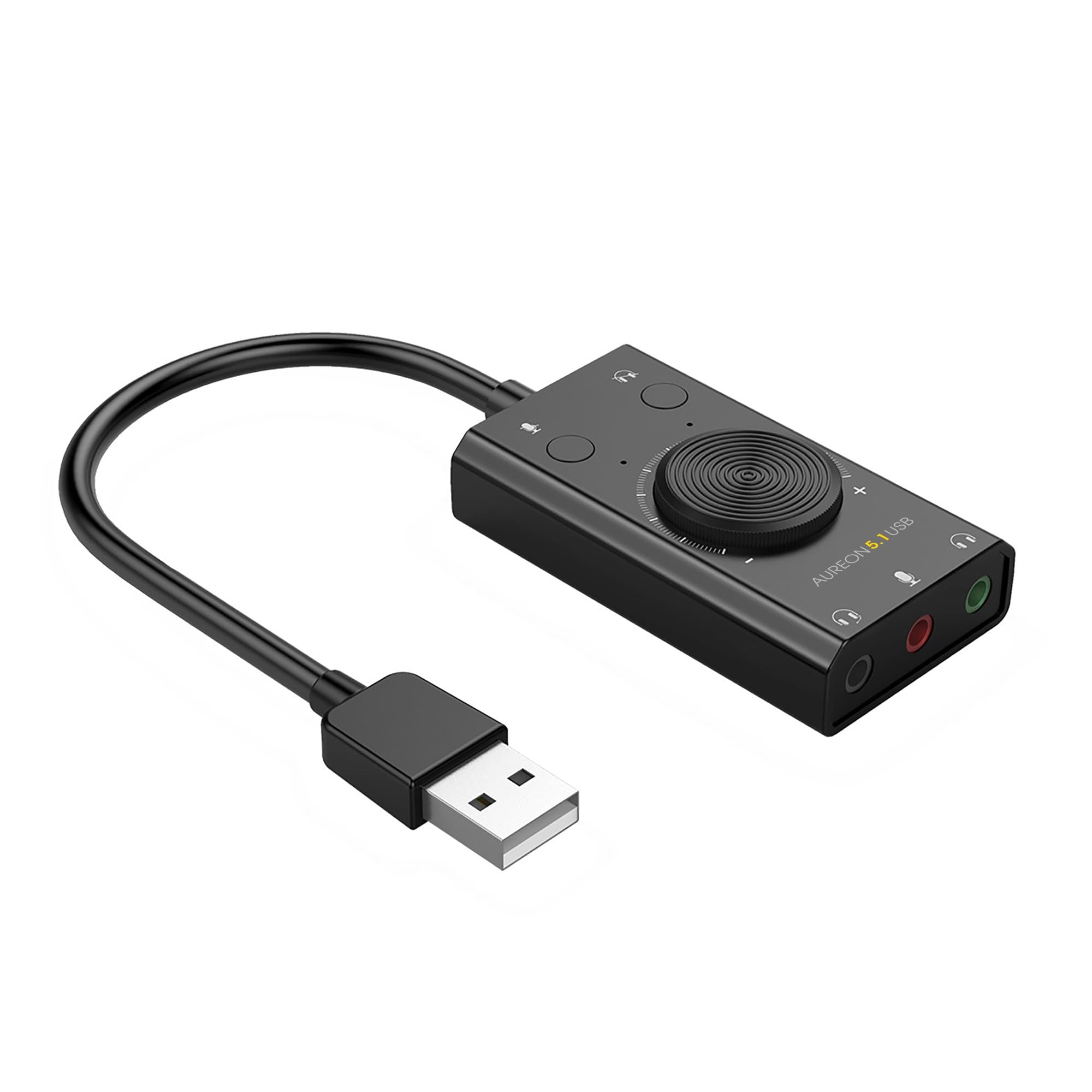 TERRATEC AUREON USB 5.1 External Sound Card - 2-in-1 Audio Interface with Volume Control, Plug & Play for PC, Laptop, Tablet & MacBook - Perfect for Gaming, Streaming & Home Theater Systems