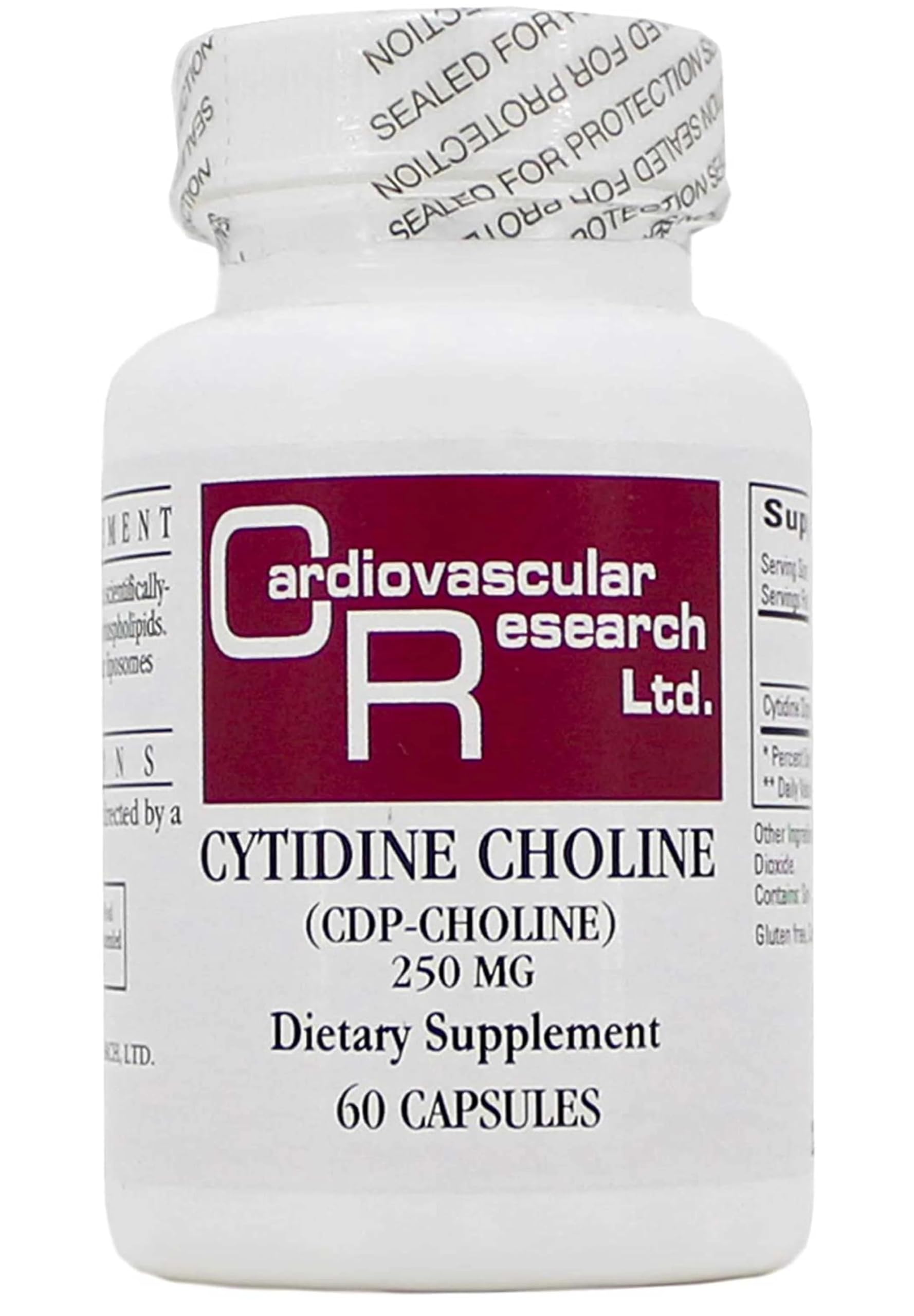 Ecological Formulas - Cytidine Choline 250mg 60 Capsules | Brain Health & Memory Support Supplement | Supports Cognitive Function & Mental Clarity for Students & Professionals