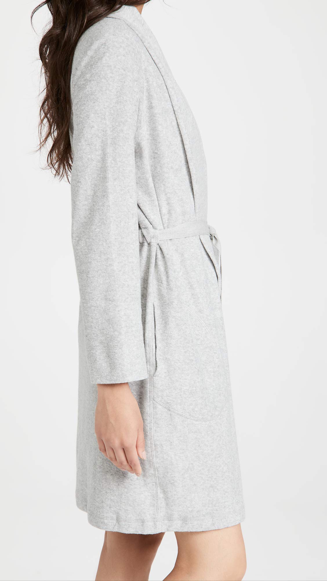 Women's Soft Micro French Terry Robe - Heather Grey - Medium Size - Cozy Loungewear for Home, Spa & Relaxation