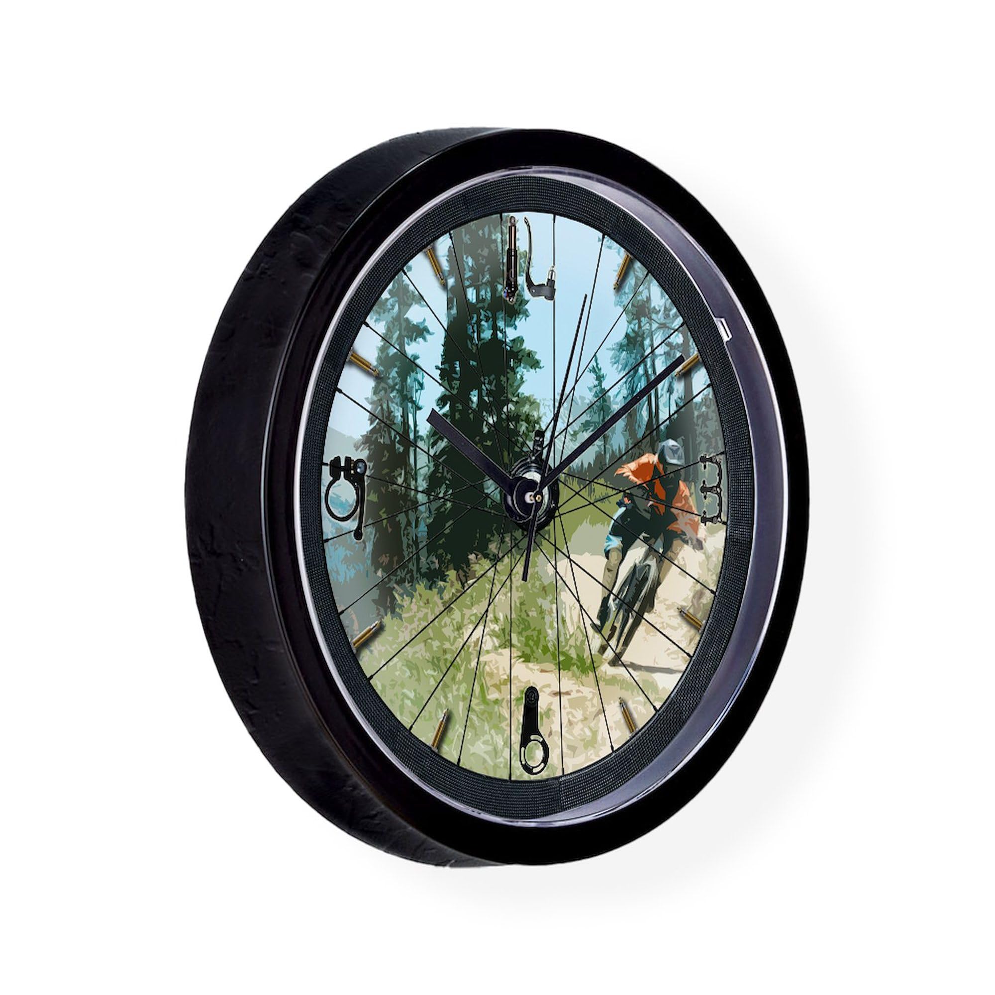 Mountain Bike 10 Inch Wall Clock - Silent Non-Ticking Decor for Living Room, Kitchen, Office | Perfect Cycling Gift for Bike Lovers & Home Decor