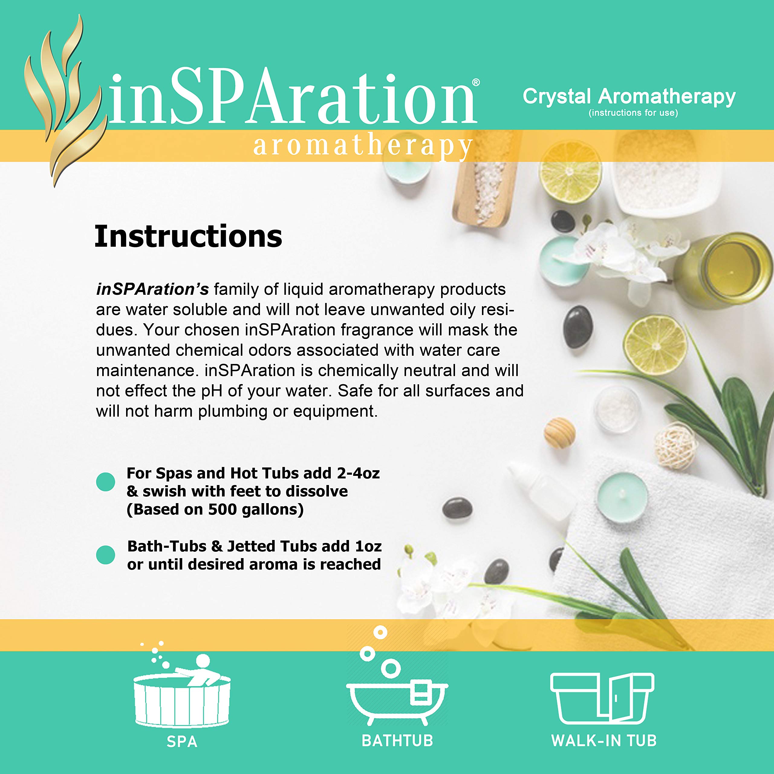 InSPAration Peach Crystals - 19oz for Spa & Hot Tubs - Relaxing Bath Soak