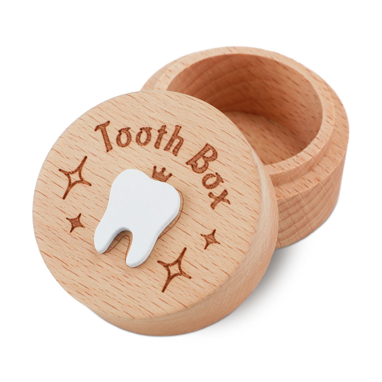 Wooden Tooth Fairy Box for Boys and Girls - 3D Tooth Storage Holder, Keepsake Box for Baby Teeth | Perfect Birthday, Baby Shower & Holiday Gift for Kids | Bedtime Ritual & First Tooth Milestone Celebration