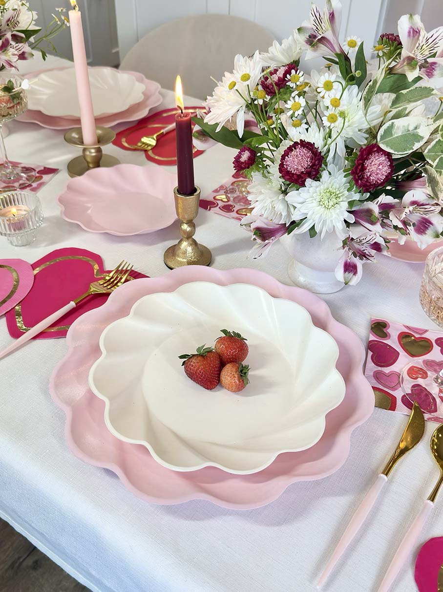 Elegant Forever Blushing Table Setting - Premium Dinnerware Set for Weddings, Parties & Special Occasions - Perfect for Romantic Dinners & Holiday Celebrations