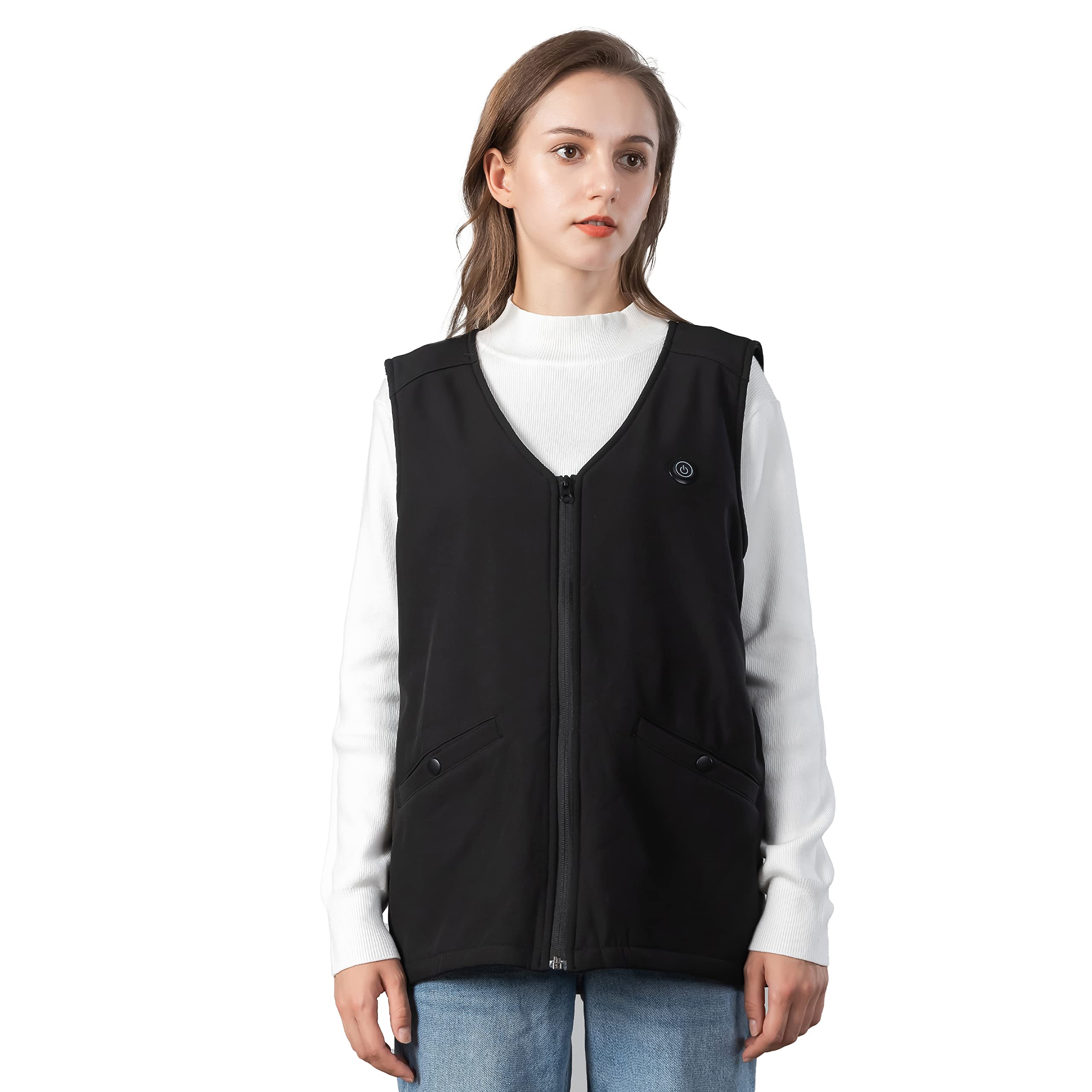 Burngogo Heated Vest for Women & Men - Rechargeable Electric Heating Jacket with 3 Heat Settings | Winter Outdoor Activities, Skiing, Hiking, Camping