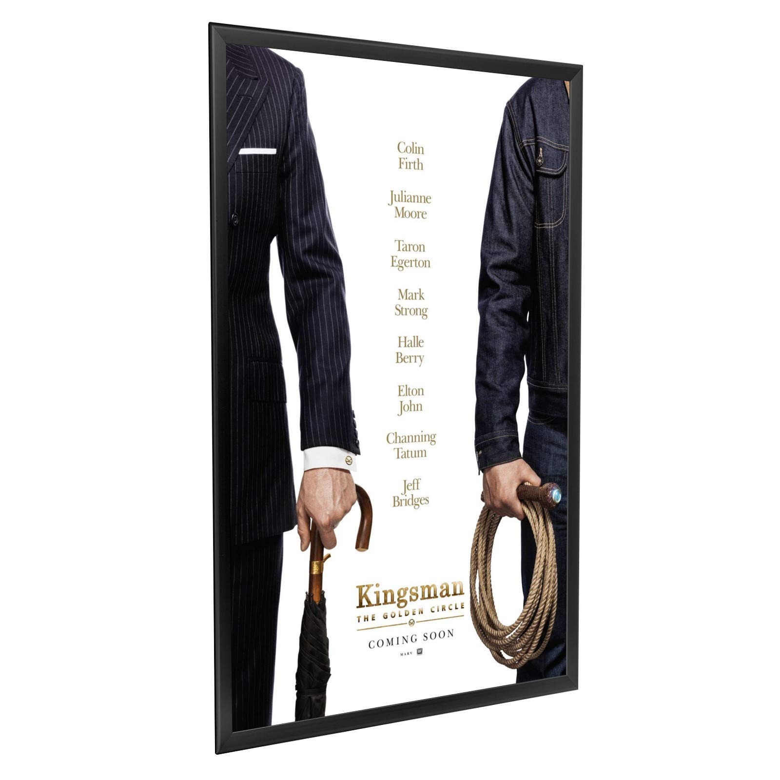 SnapeZo 3-Pack 27x40 Inches Black Movie Poster Frames - Front Loading Snap Frames with 1.25