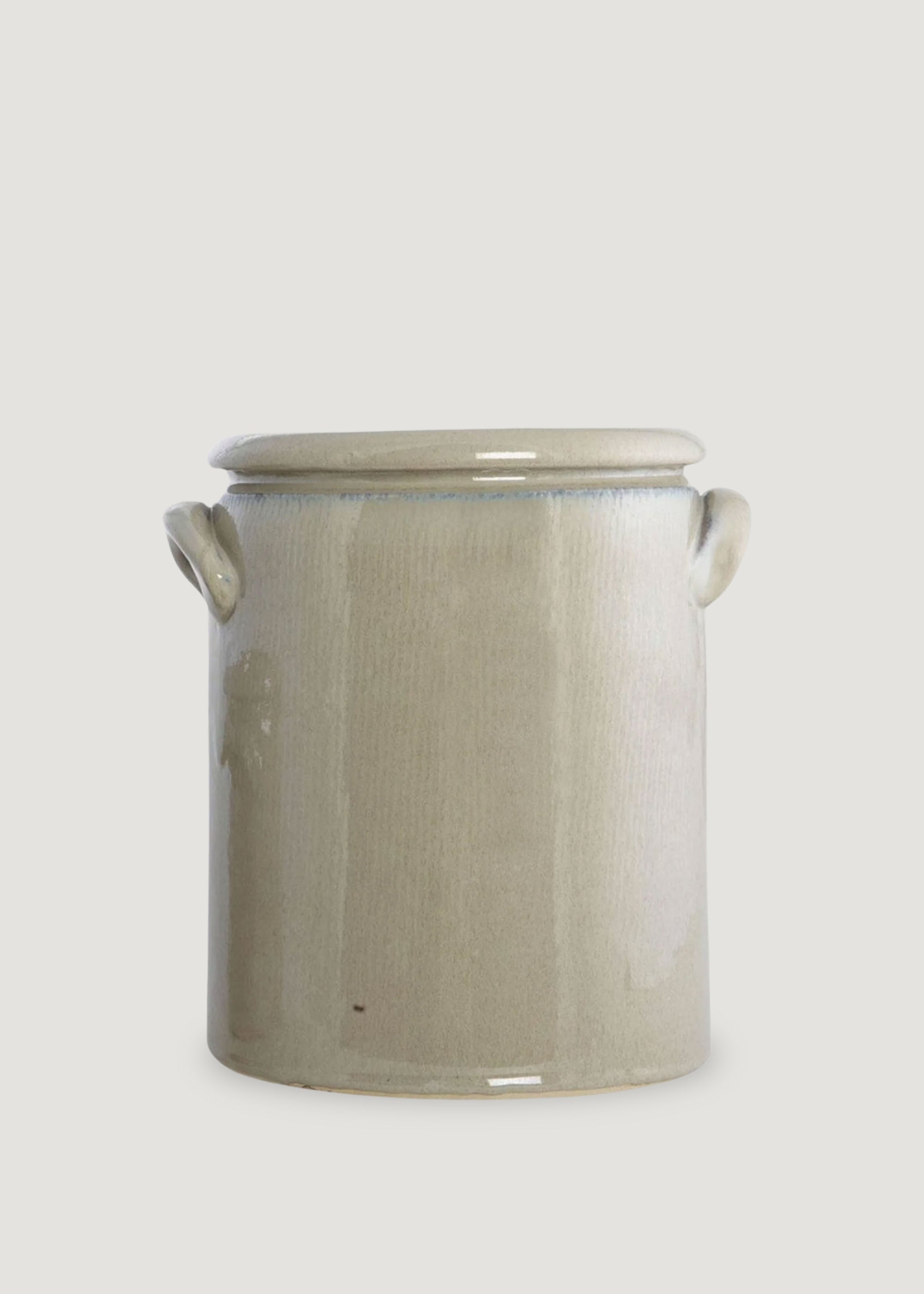 Sand-Colored Glossy Clay French Crock Pot - 9.25 Inch Traditional Oven-Safe Stoneware for Baking, Serving & Kitchen Decor