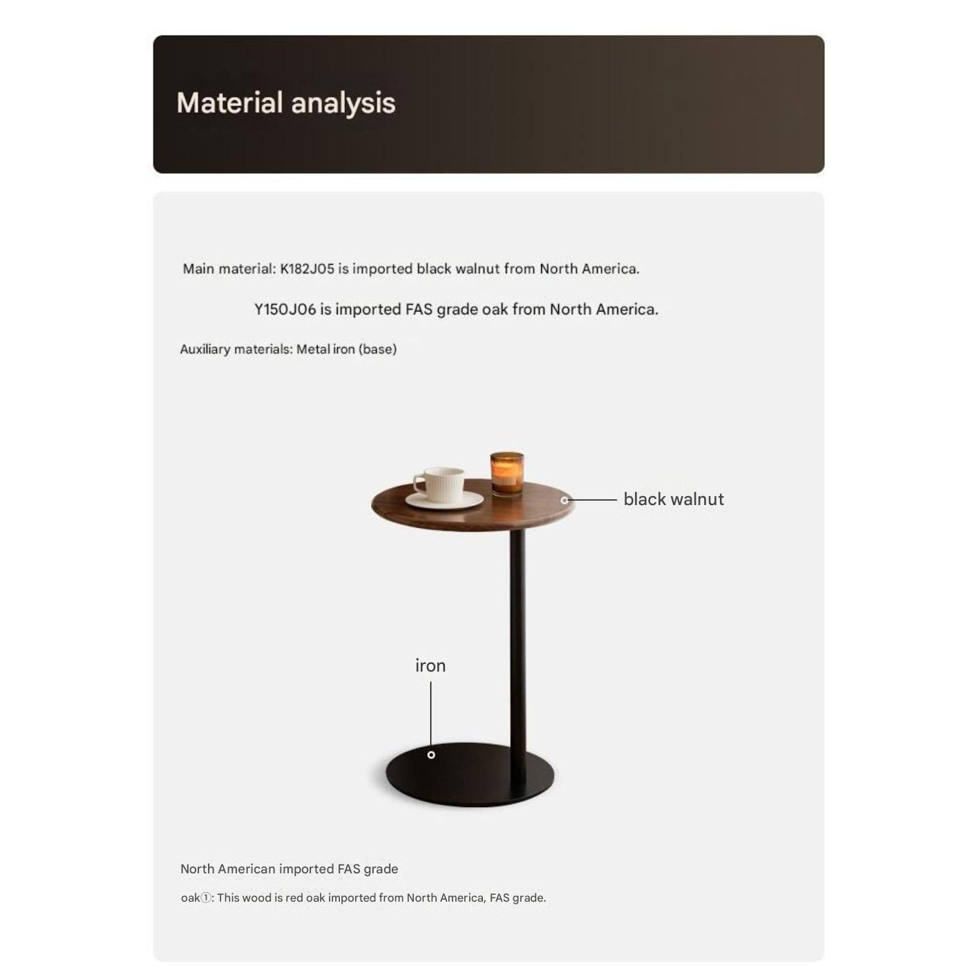 Premium Black Walnut Solid Wood Side Table - Handcrafted Nightstand with Natural Wood Grain - Perfect for Bedroom, Living Room & Office Decor