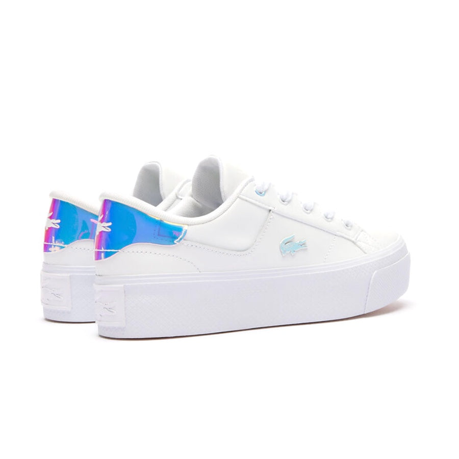 Lacoste Women's Ziane Platform Sneakers in White Iridescent - Stylish Comfort for Casual Outings & Everyday Wear