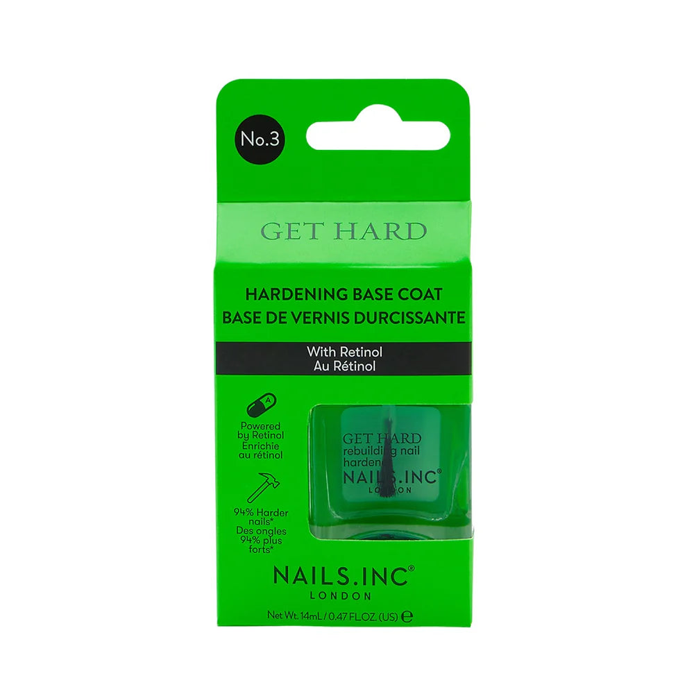 Nails Inc Get Hard Base Coat - Strengthening Nail Polish for Long-Lasting Manicures | Perfect for Gel, Acrylic & Natural Nails