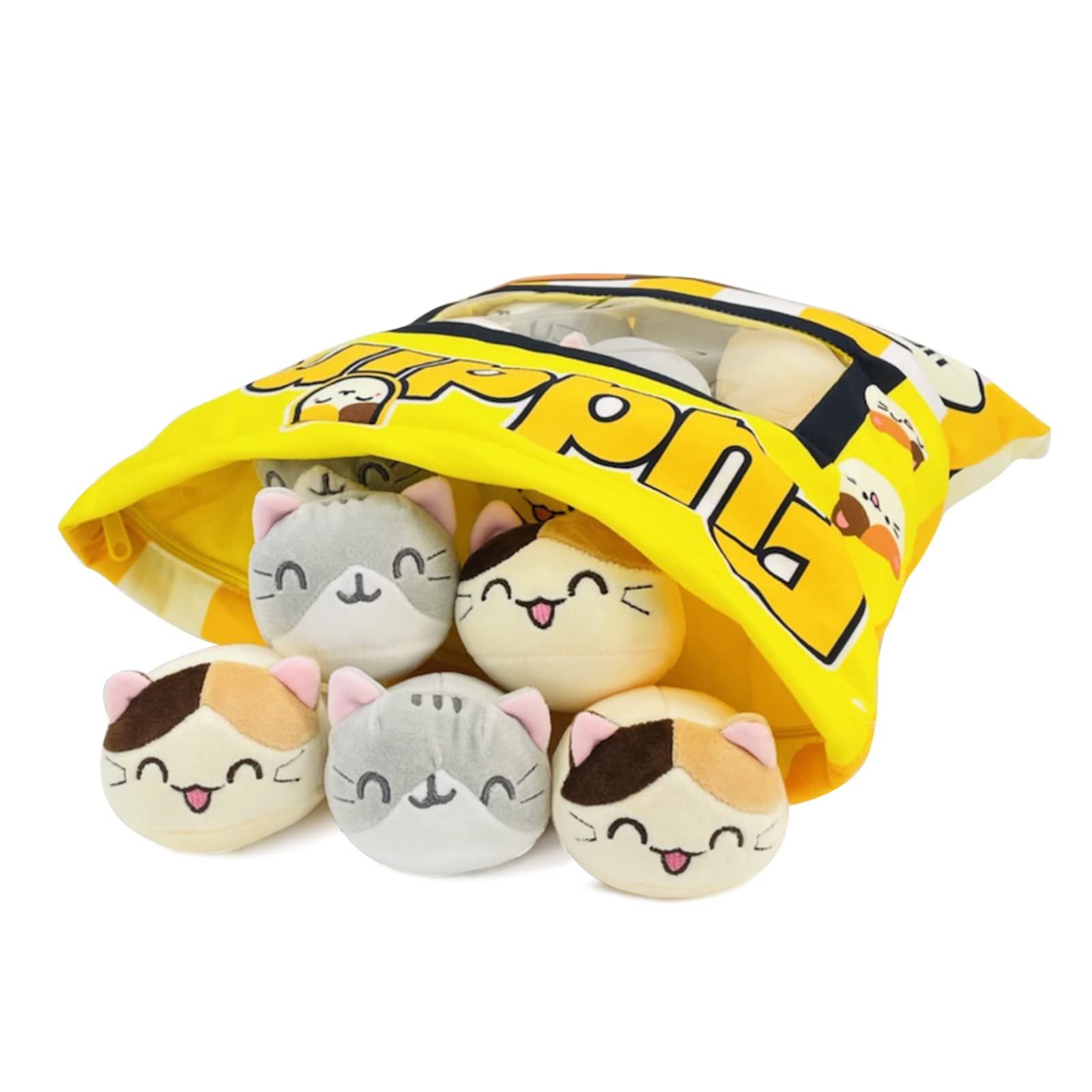 Cute Kitty Cat Snack Pillow - Adorable Stuffed Animal Plush Toy for Girls, Teens & Kids | Soft Decorative Pillow for Bed, Couch & Room Decor | Perfect Gift for Cat Lovers & Birthday Presents