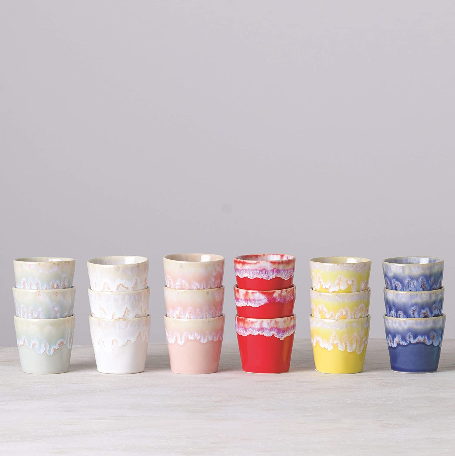 COSTA NOVA Stoneware Ceramic Espresso Cups Set (2-Piece) - 3 oz Soft Pink - Grespresso Collection - Perfect for Coffee Shops, Home Baristas & Gift Giving