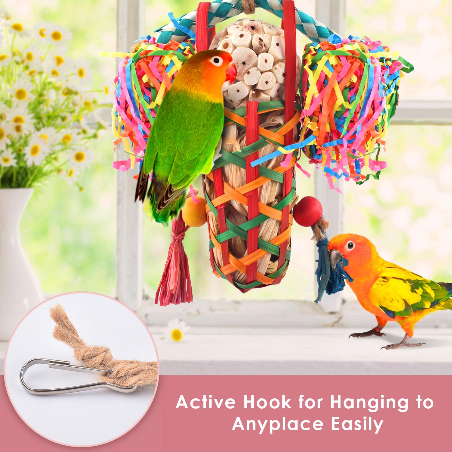 KATUMO Bird Shredding & Foraging Toys for Small to Medium Birds - Parakeet, Cockatiel, Conure, Lovebird - Natural Sola Wood Chew Toys for Mental Stimulation & Play - Perfect for Cage Enrichment & Bird Entertainment