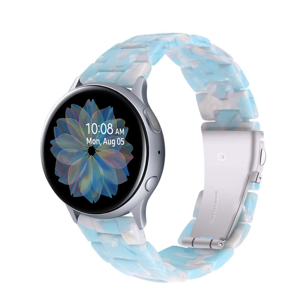 20mm Resin Watch Band Compatible with Samsung Galaxy Watch 4/4 Classic & Watch 3 - Durable Stainless Steel Buckle Strap for Men & Women - Perfect for Workouts, Running & Everyday Wear