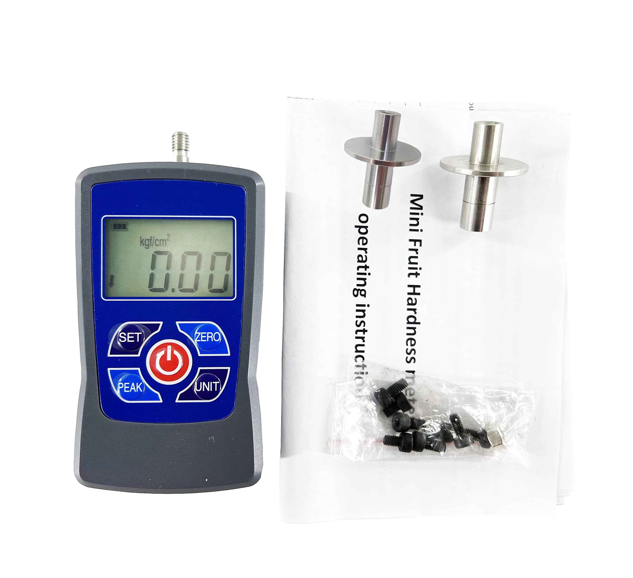 Digital Fruit Hardness Tester Penetrometer - 0.2-15 Kgf/cm2 Range with Buzzer Alarm for Strawberries, Grapes, Bananas | Portable Sclerometer for Freshness Testing in Farms, Orchards & Quality Control Labs